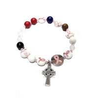 Lutheran Wreath of Christ Prayer Beads Rosary - Pink Ribbons Awareness