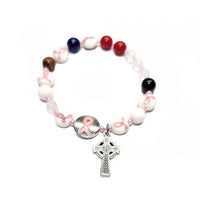 Lutheran Wreath of Christ Prayer Beads Rosary - Pink Ribbons Awareness