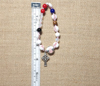 Lutheran Wreath of Christ Prayer Beads Rosary - Pink Ribbons Awareness