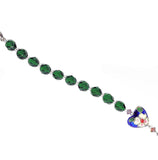 Pocket Rosary - One Decade (Tenner) Guardian Angel, Green, Cloisonné Heart