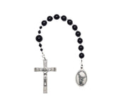 Pocket Rosary - One Decade (Tenner) St. Michael, Black Glass & Jasper